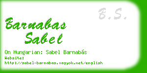 barnabas sabel business card
